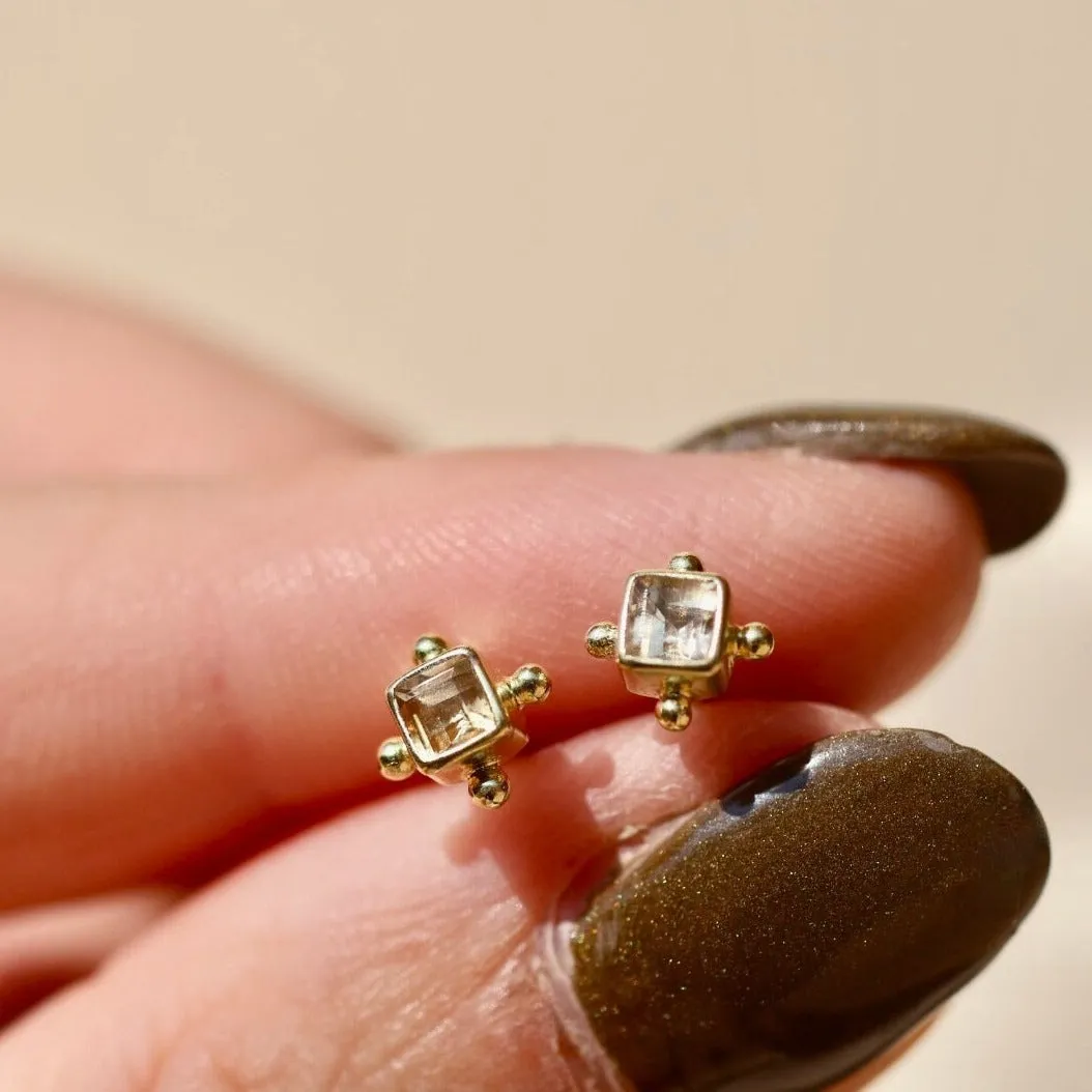 Mini Gia 14K Gold Vermeil Citrine Studs