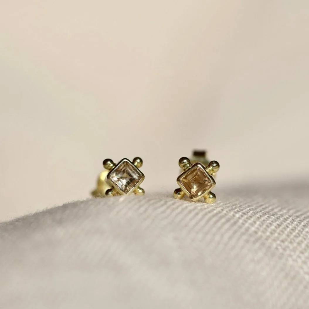 Mini Gia 14K Gold Vermeil Citrine Studs