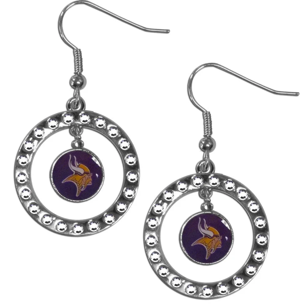 Minnesota Vikings Rhinestone Hoop Earrings