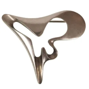 Modernist GEORG JENSEN Sterling Silver Amoeba BROOCH Henning Koppel Design 324