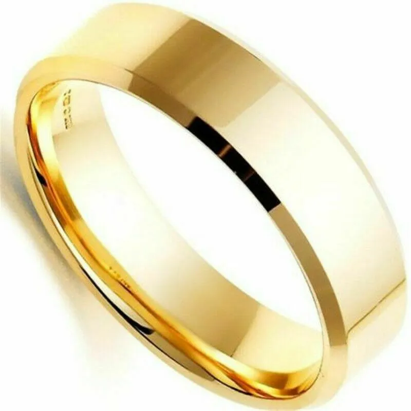 MRoyale™ Men's Stainless Steel Black/Gold/Silver Wedding Band Ring