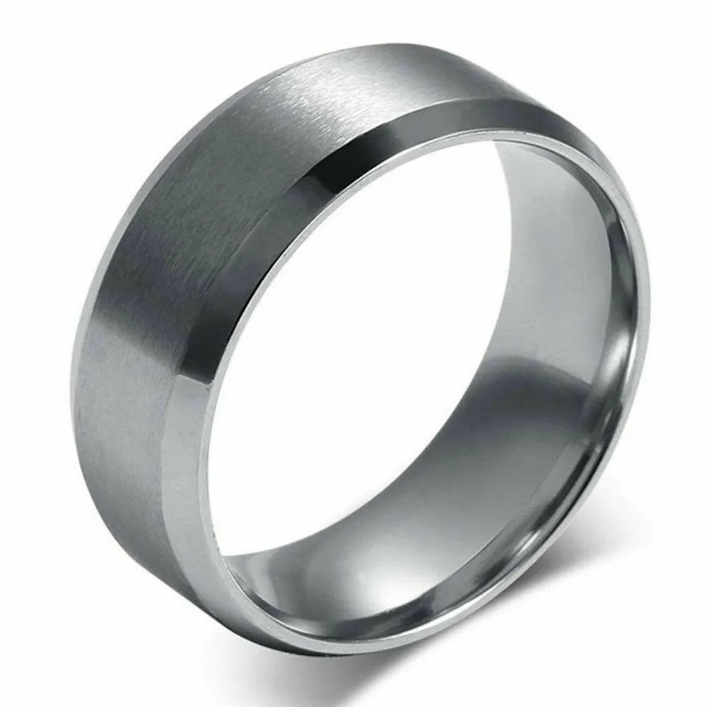 MRoyale™ Men's Stainless Steel Black/Gold/Silver Wedding Band Ring