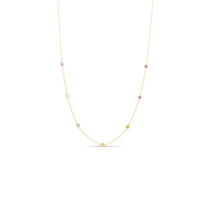 Multi Gemstone Station Necklace