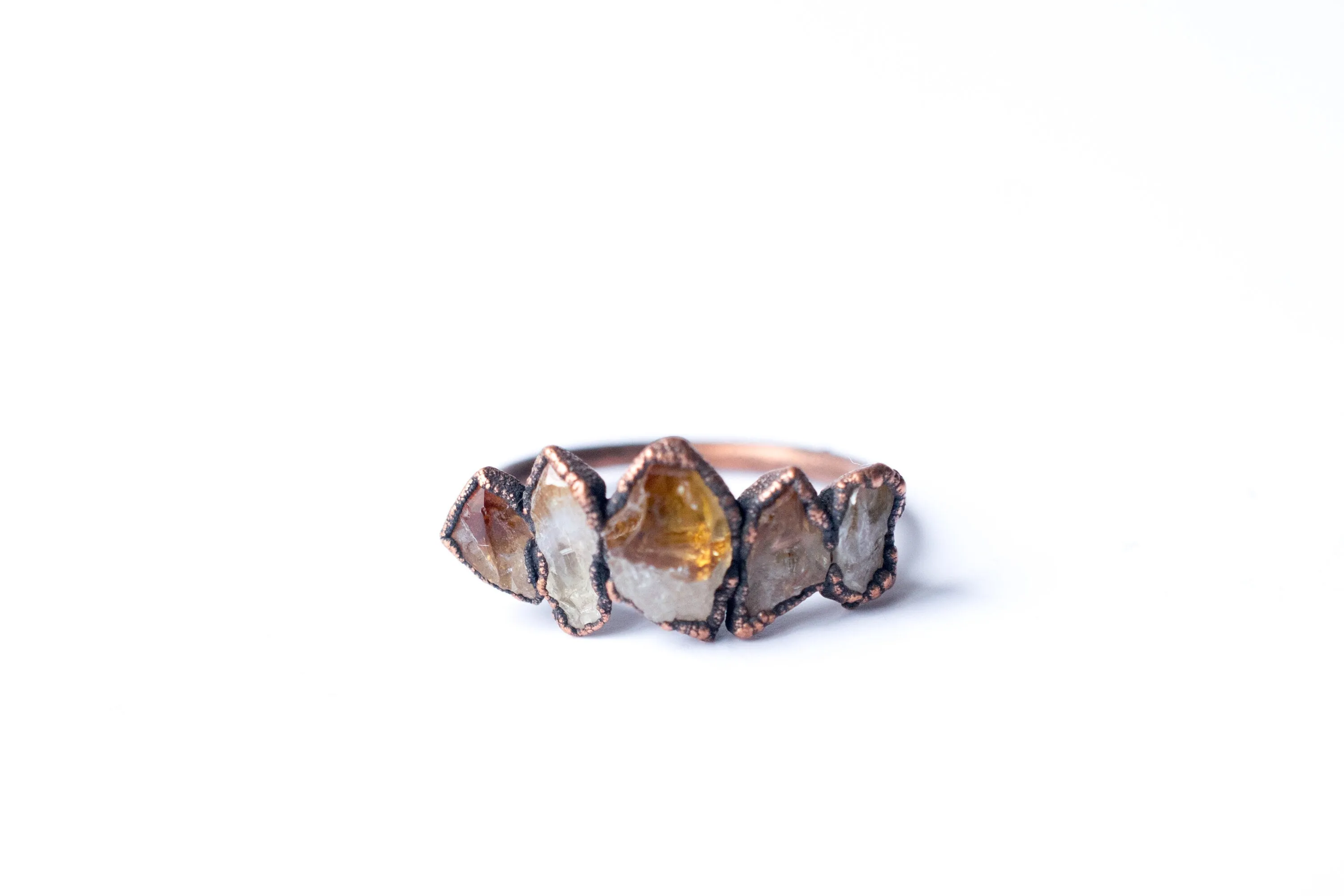 Multi Stone Ring | Raw citrine ring