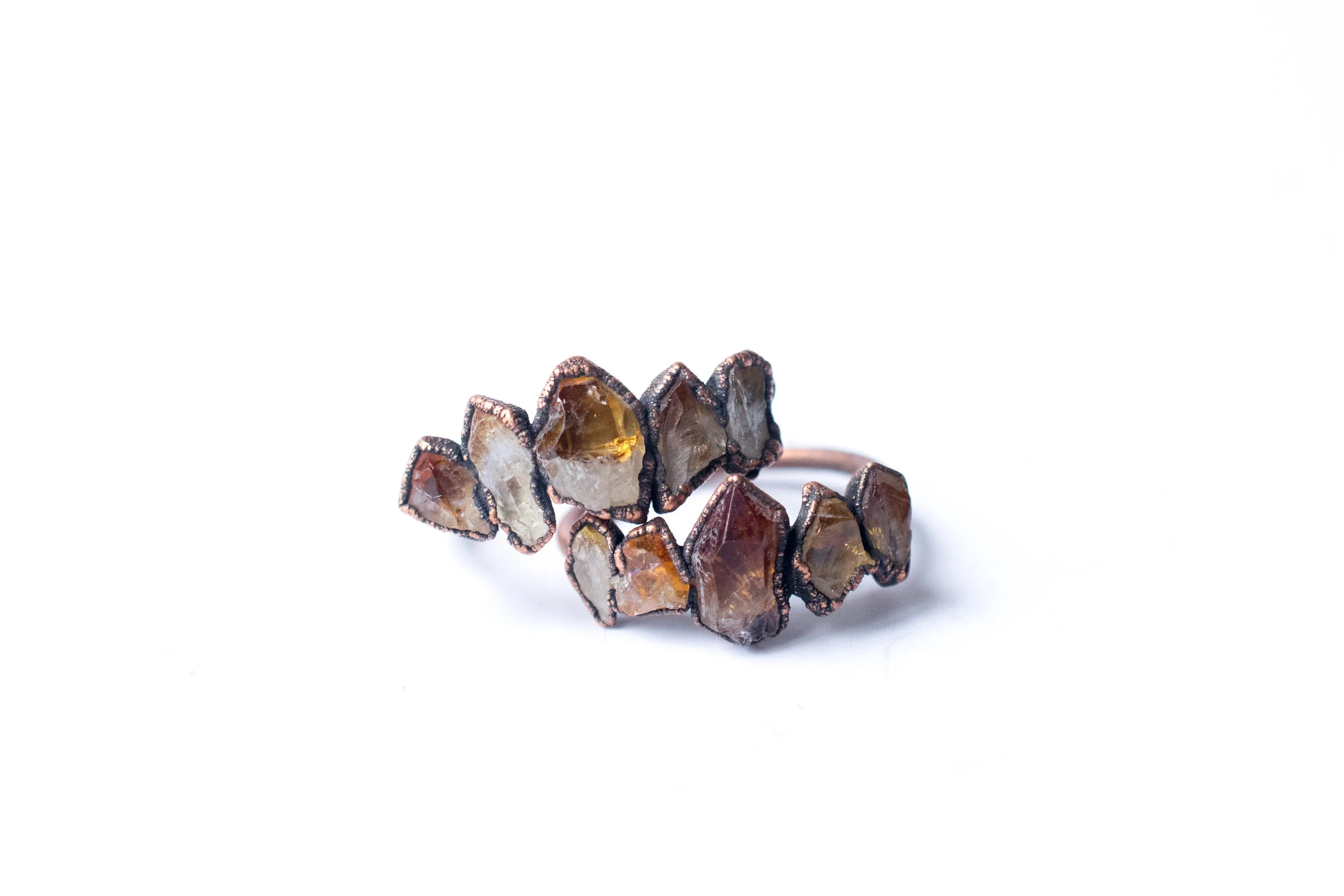 Multi Stone Ring | Raw citrine ring