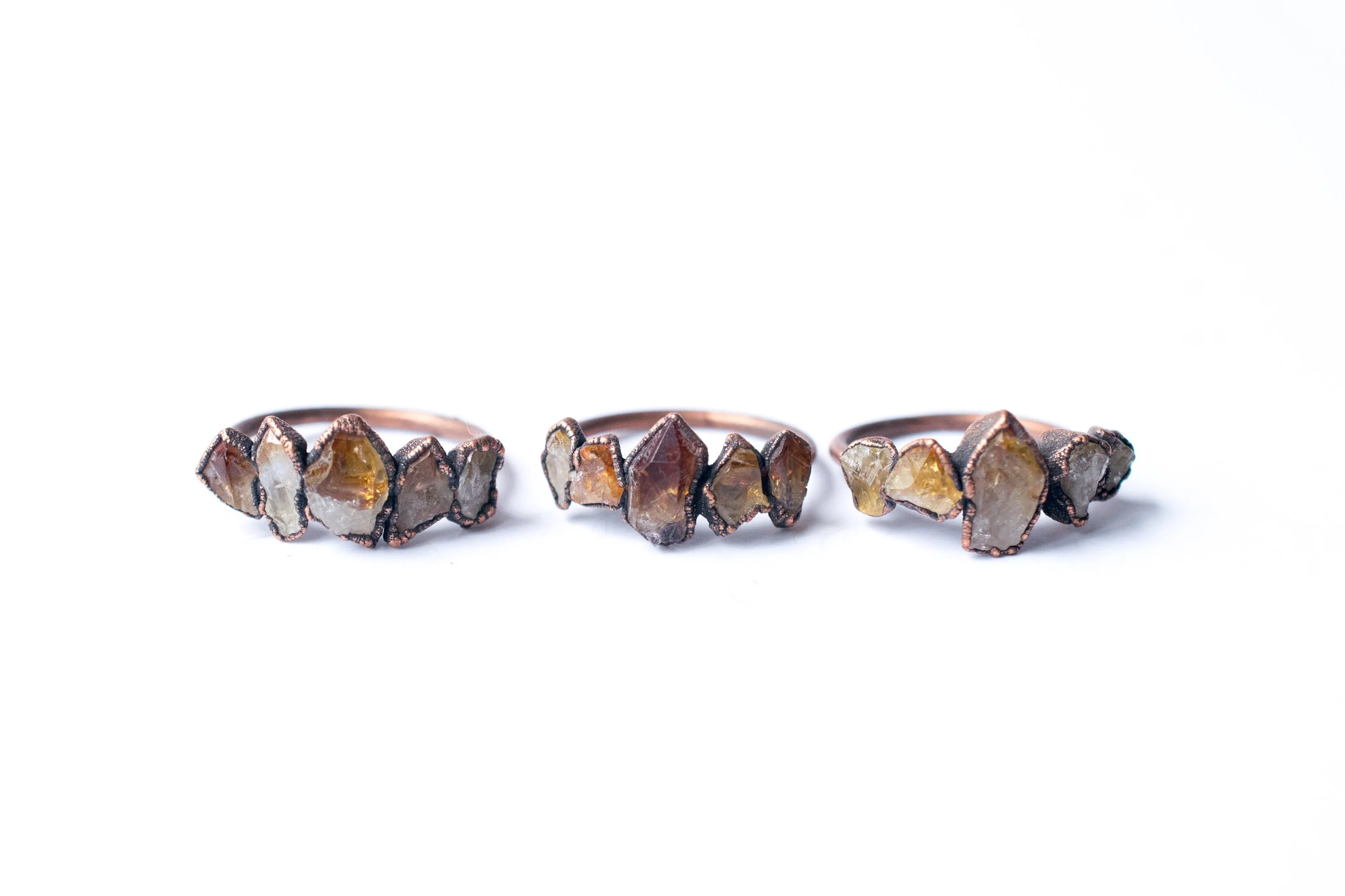 Multi Stone Ring | Raw citrine ring