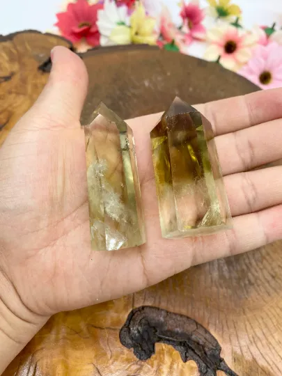 Natural Raw Citrine Wand, Polished Citrine Point, Obelisk Points, Crystal Points, Reiki Healing Gemstones, Crystal for Prosperity,