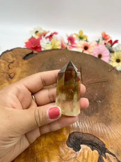 Natural Raw Citrine Wand, Polished Citrine Point, Obelisk Points, Crystal Points, Reiki Healing Gemstones, Crystal for Prosperity,