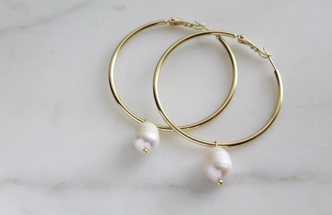 Pearl Hoops