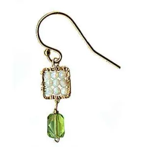 Peridot Earrings 4636 A with Australian Opal by Michelle Pressler Jewelry