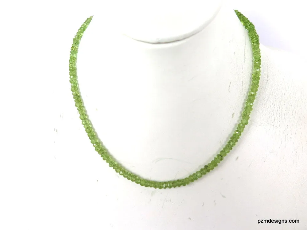 Peridot Single Strand Choker, August Birthstone Gift For Her