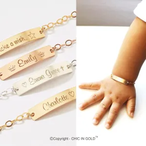 Personalized Child ID Adjustable Bracelets Girl Boy - CG373B. Starts at