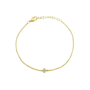 Petite Diamond Cross Bracelet