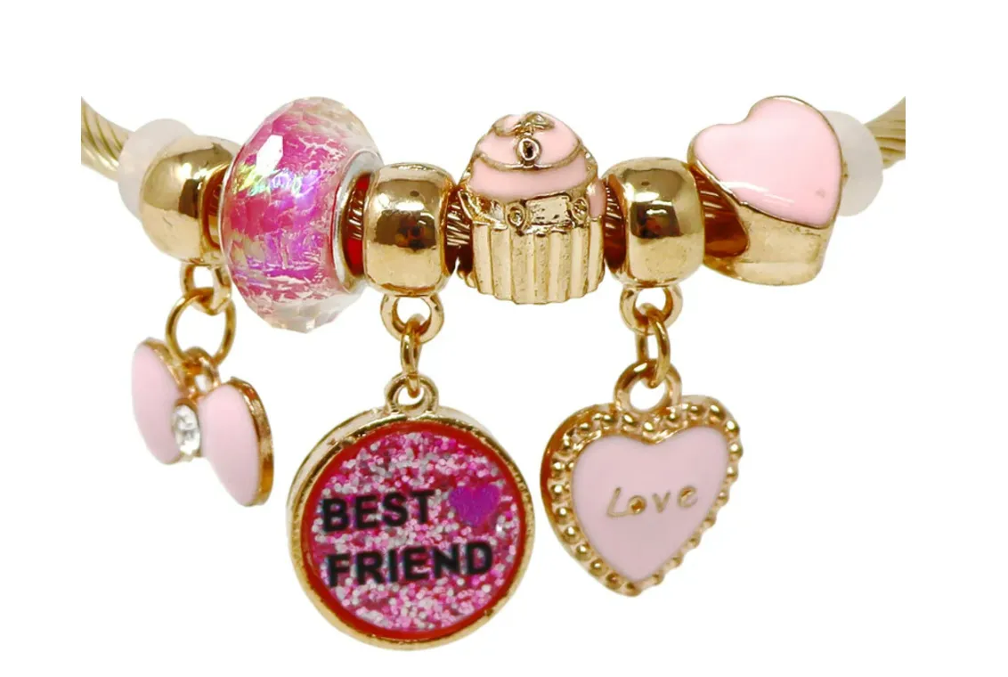 Pink Poppy Charm Bracelet Best Friend