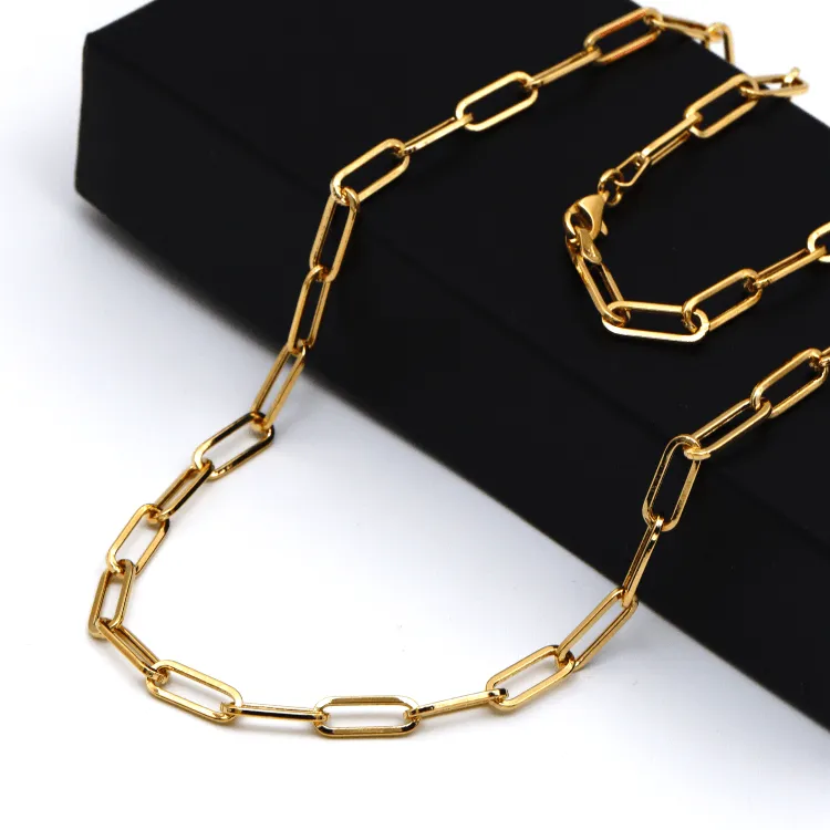 Real Gold Solid Link L Chain Necklace 1382 (40 C.M) CH1217