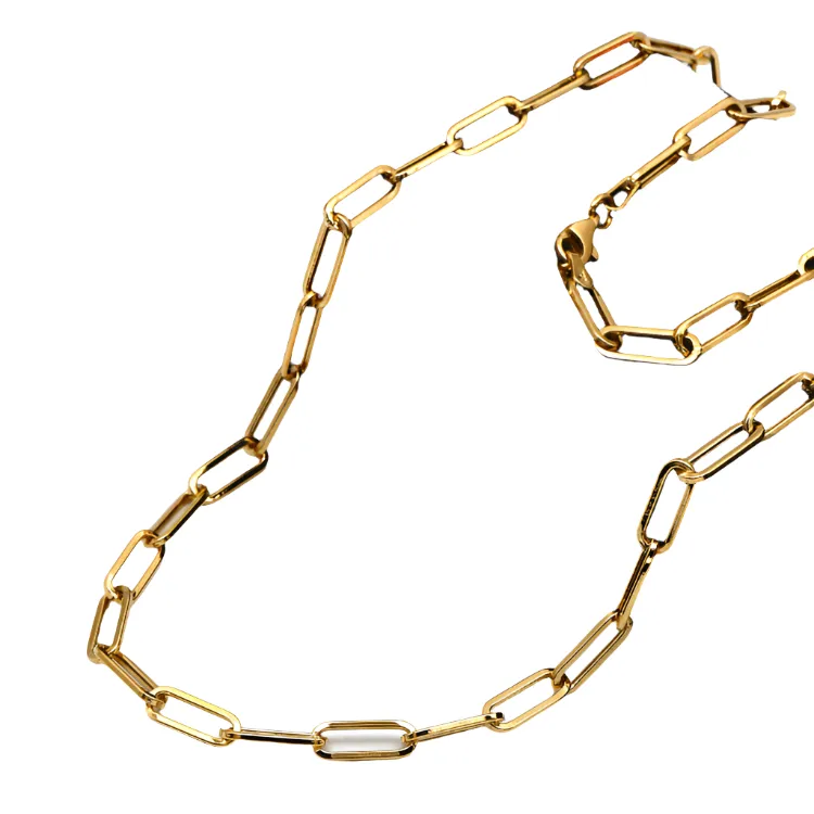 Real Gold Solid Link L Chain Necklace 1382 (40 C.M) CH1217