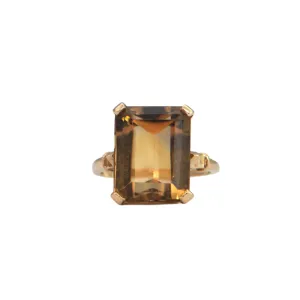 Retro Citrine 14k Gold Ring