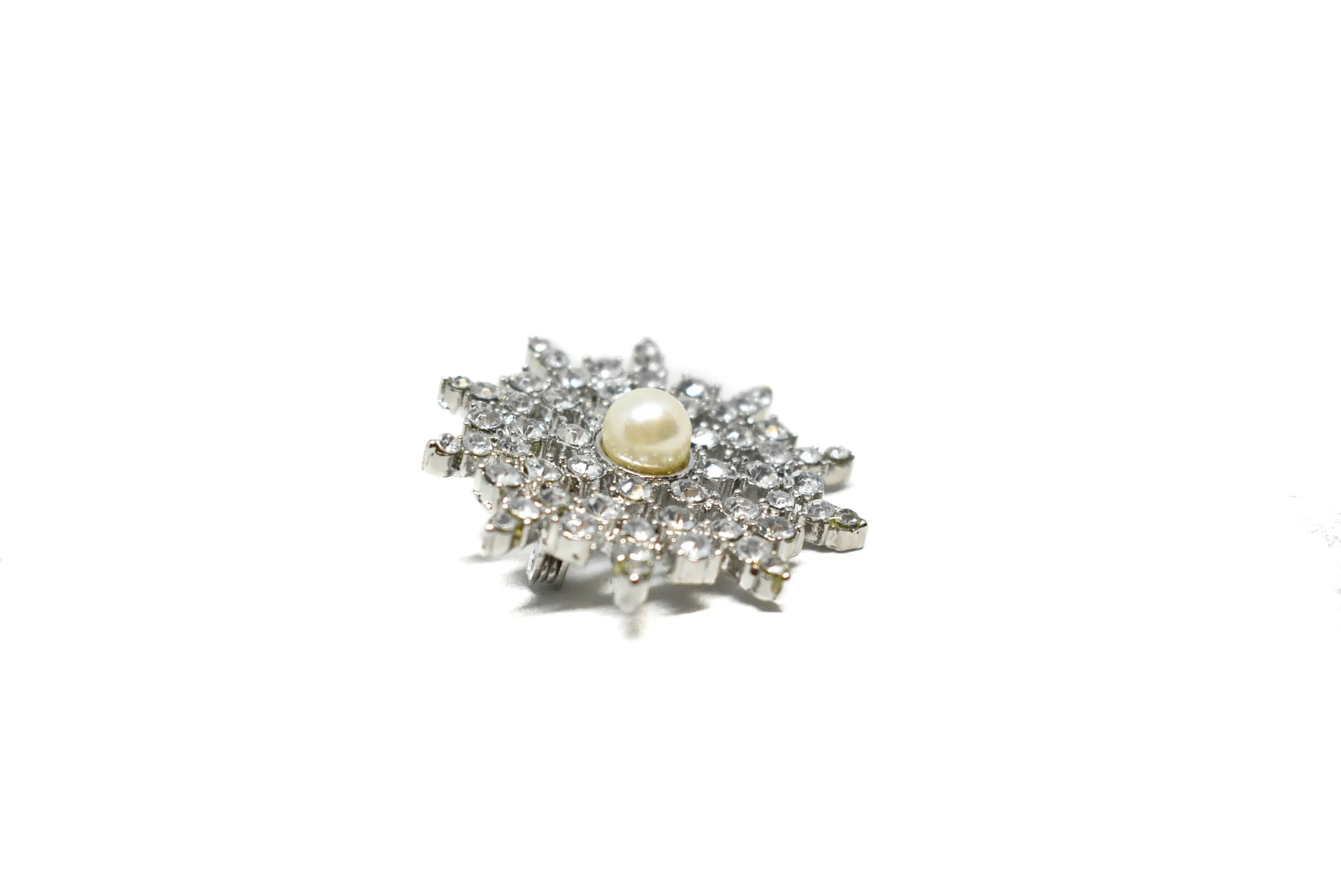 Rhinestone Brooch with Pearl 1.50" - 1 Piece