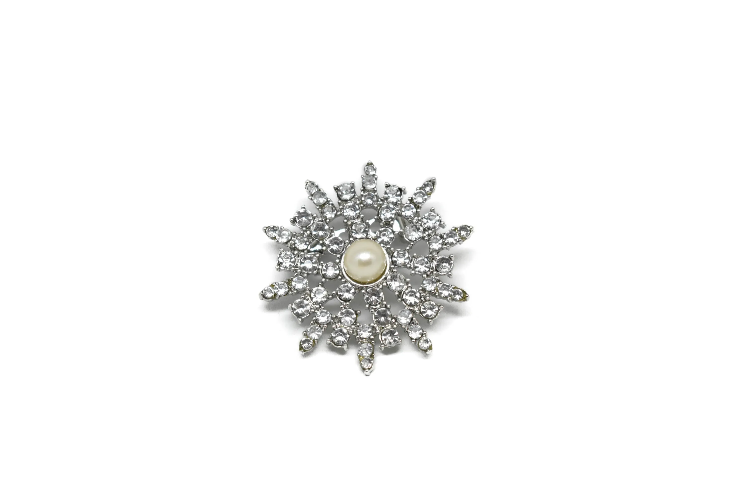 Rhinestone Brooch with Pearl 1.50" - 1 Piece