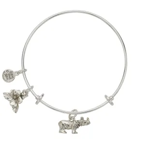 Rhinocerous Charm Bangle Bracelet