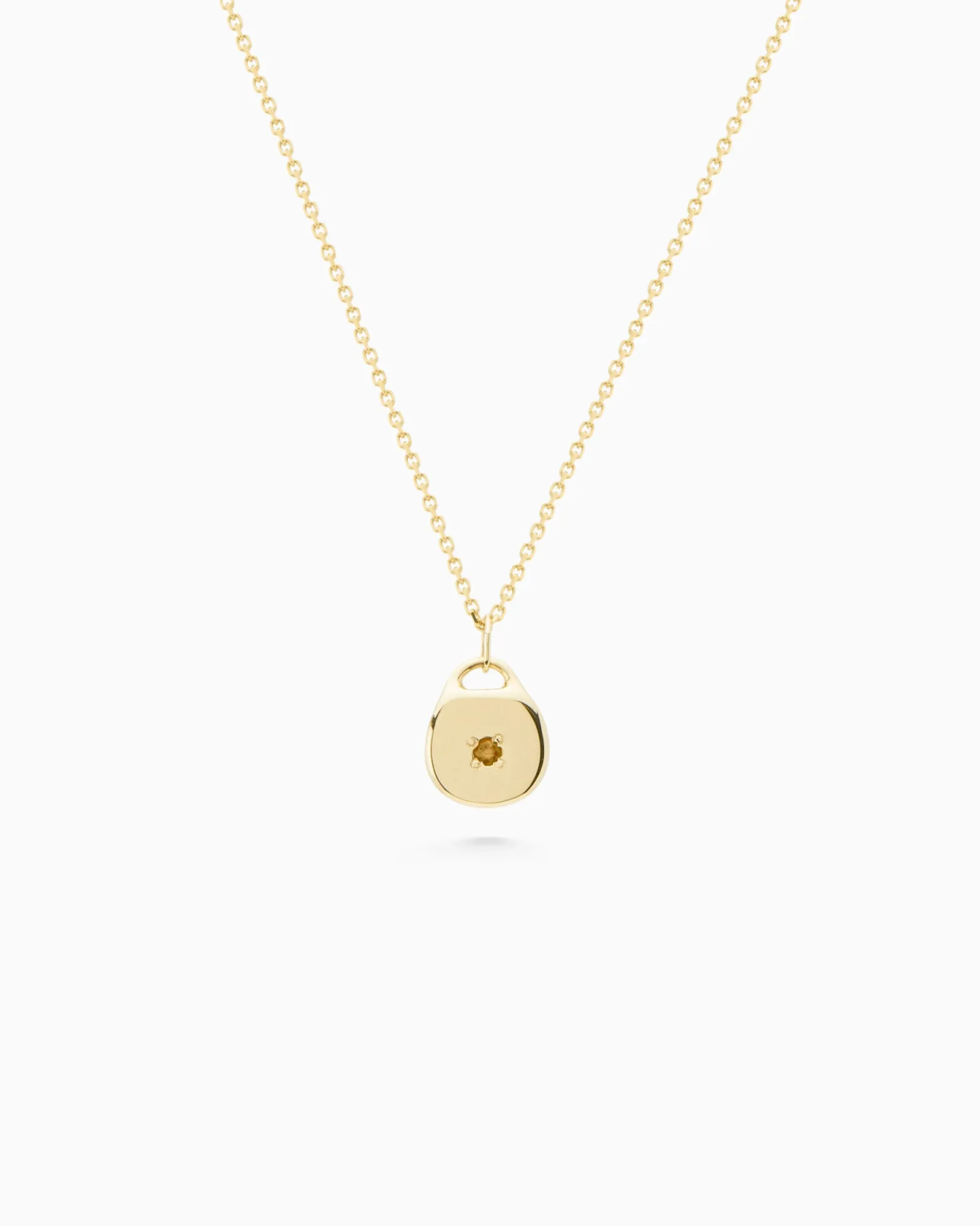 Round Stone Pendant | Yellow Gold