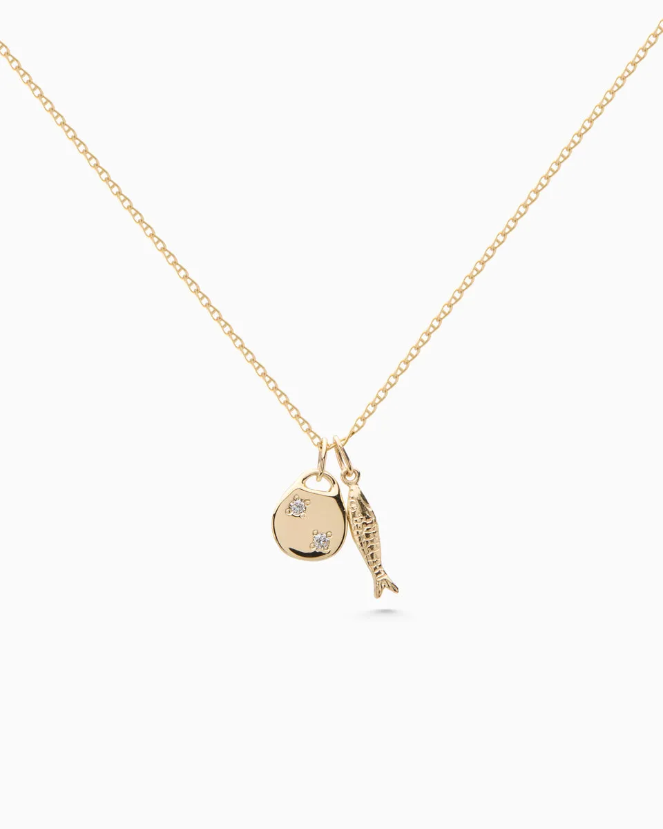 Round Stone Pendant | Yellow Gold