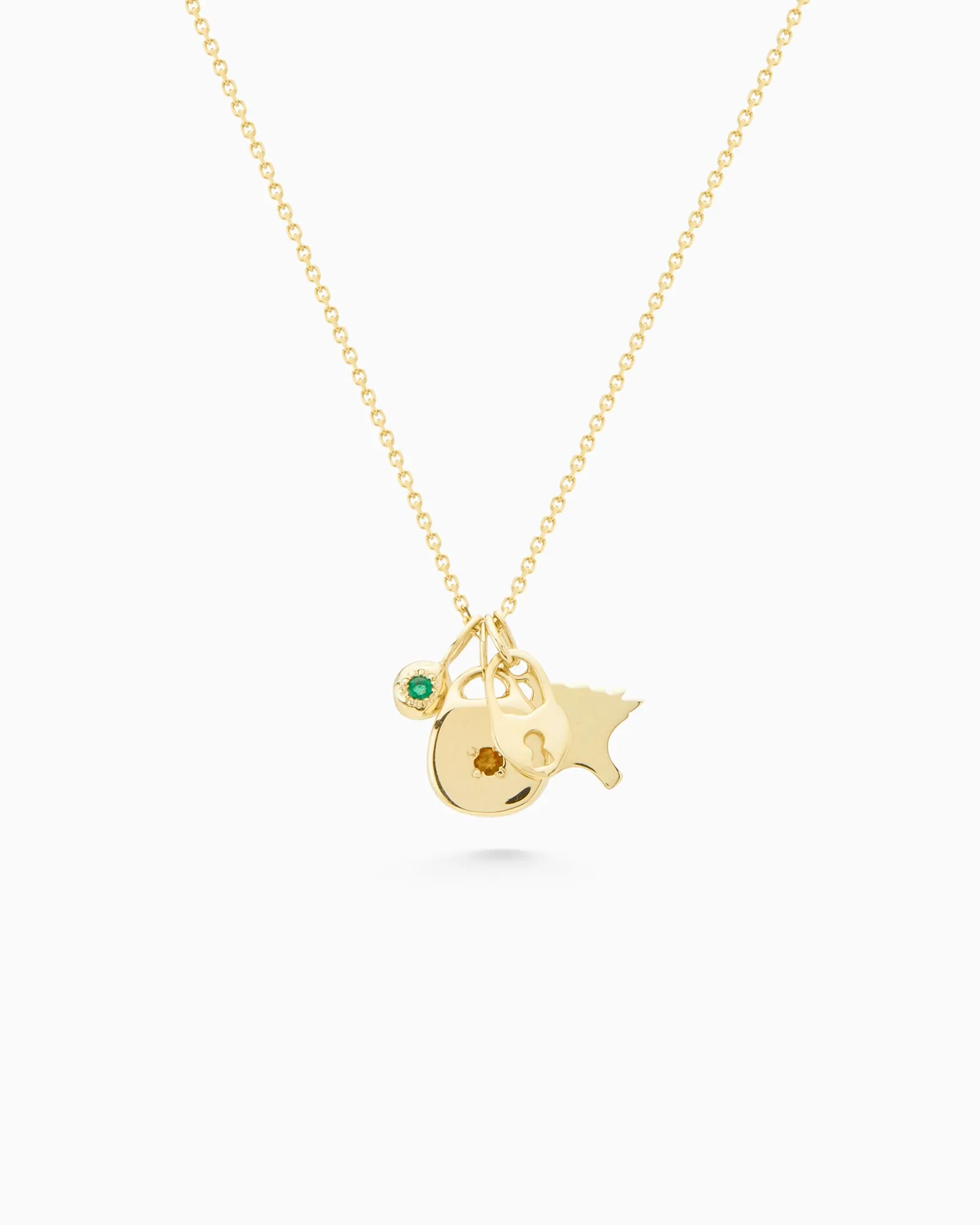 Round Stone Pendant | Yellow Gold