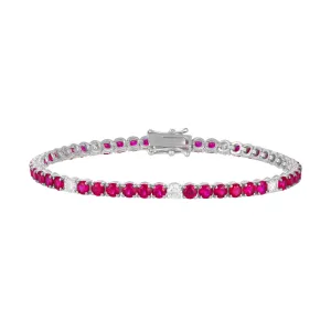 Ruby and Diamond Tennis Bracelet