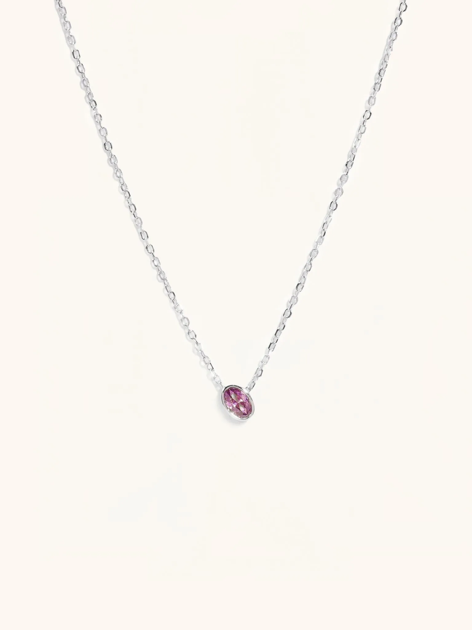 Ruby Birthstone Sterling Silver Necklace