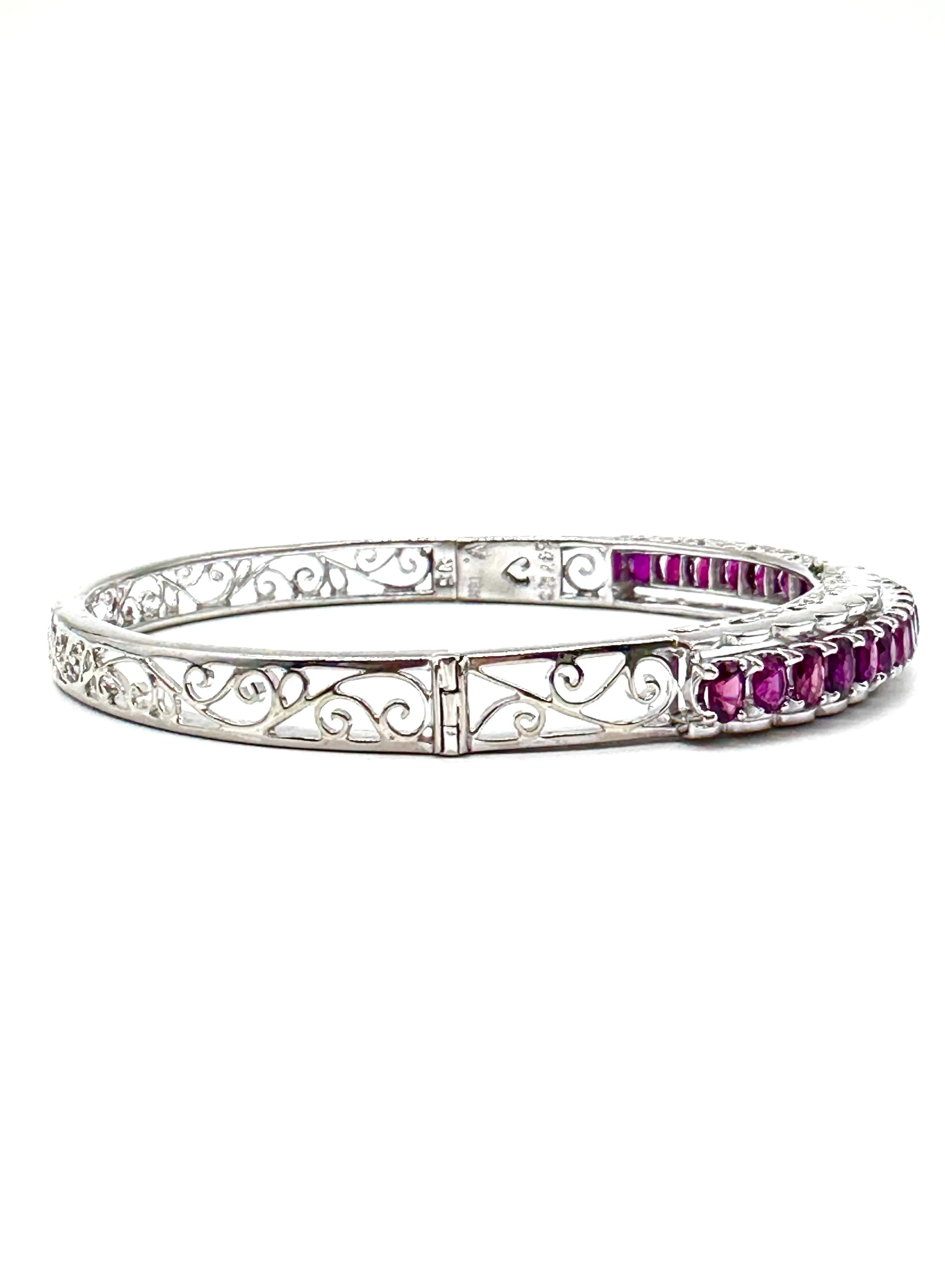 Ruby scroll bangle bracelet