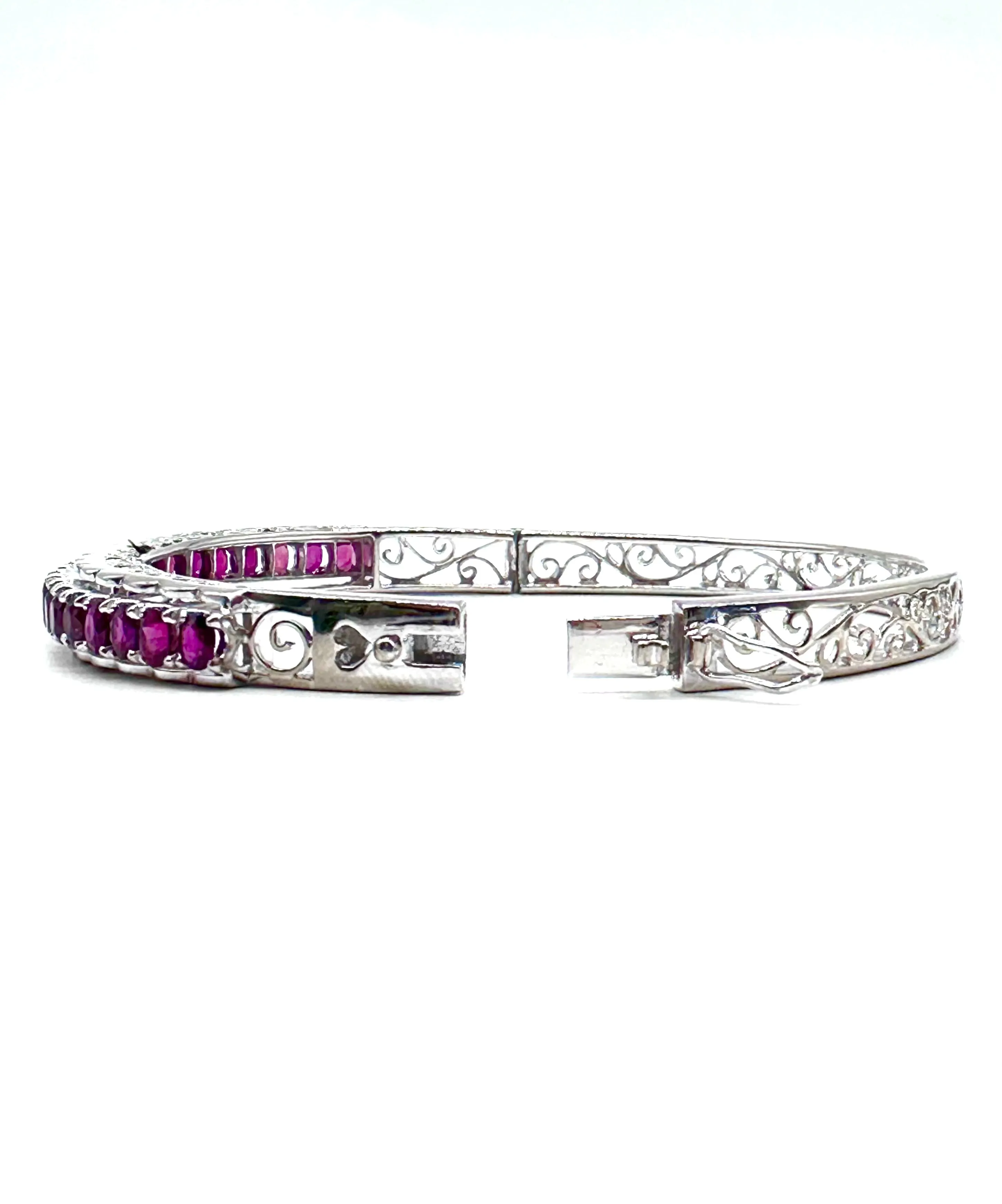 Ruby scroll bangle bracelet