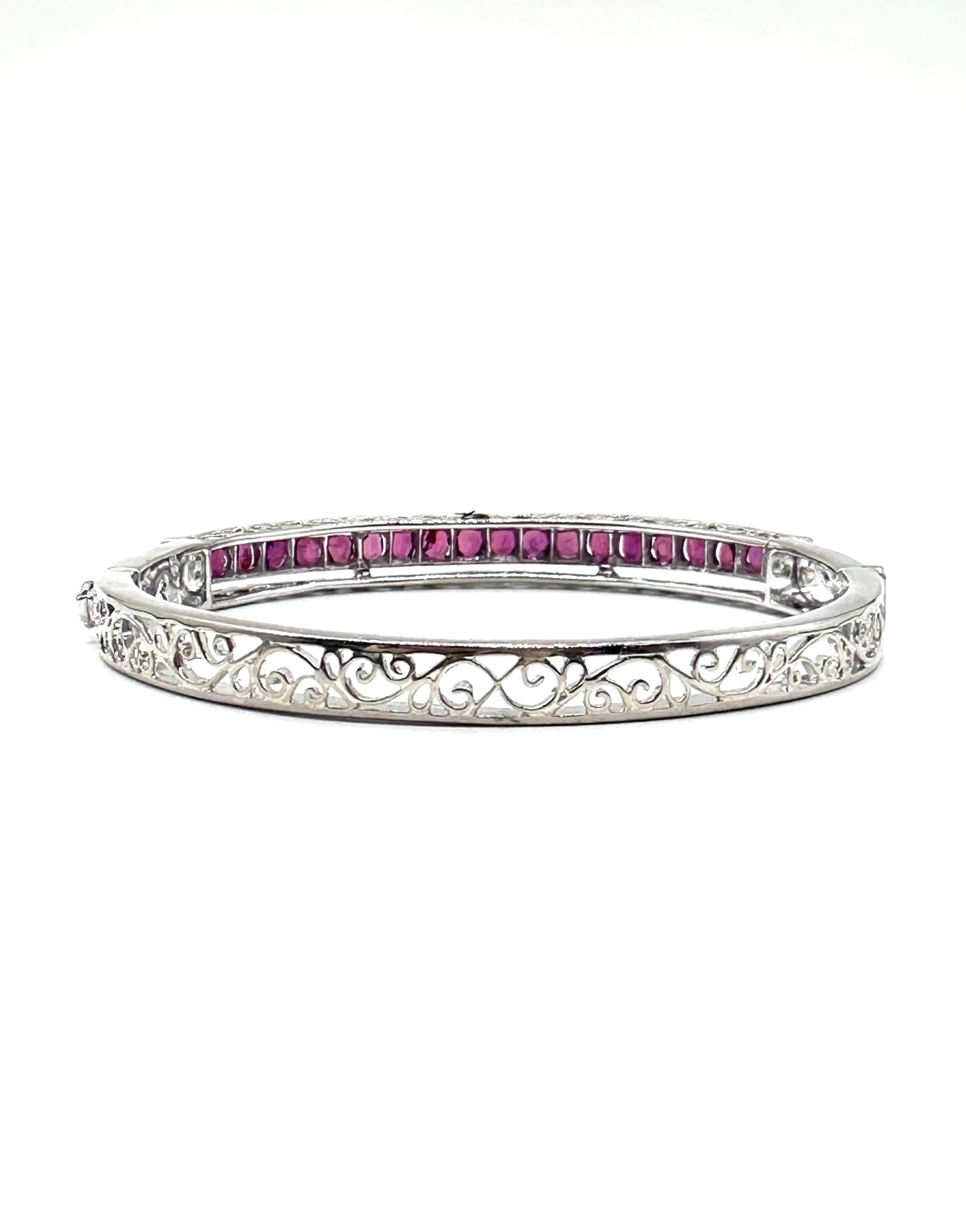 Ruby scroll bangle bracelet