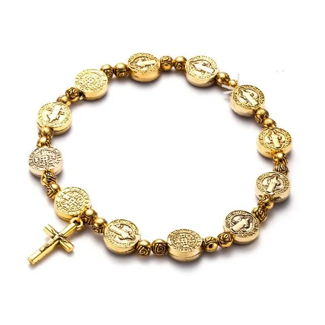 Sacred Mercy Rosary Cross Bracelet