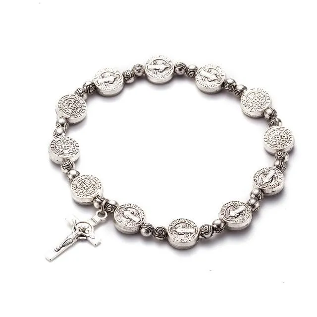 Sacred Mercy Rosary Cross Bracelet