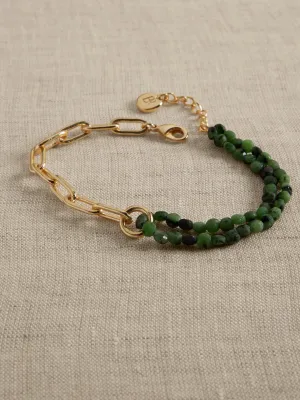 Semi-Precious Stone Paperclip Chain Bracelet