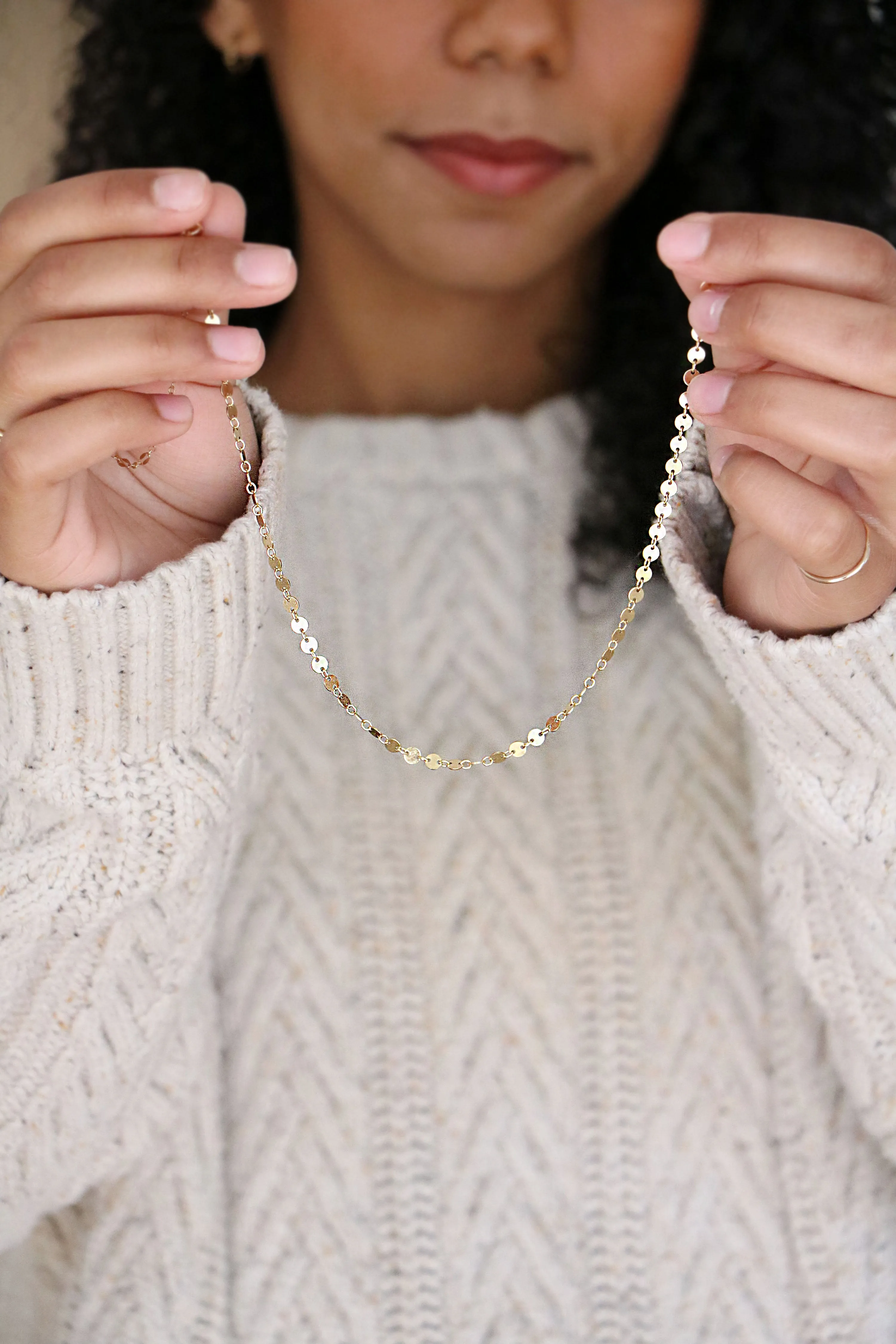 sequin chain necklace