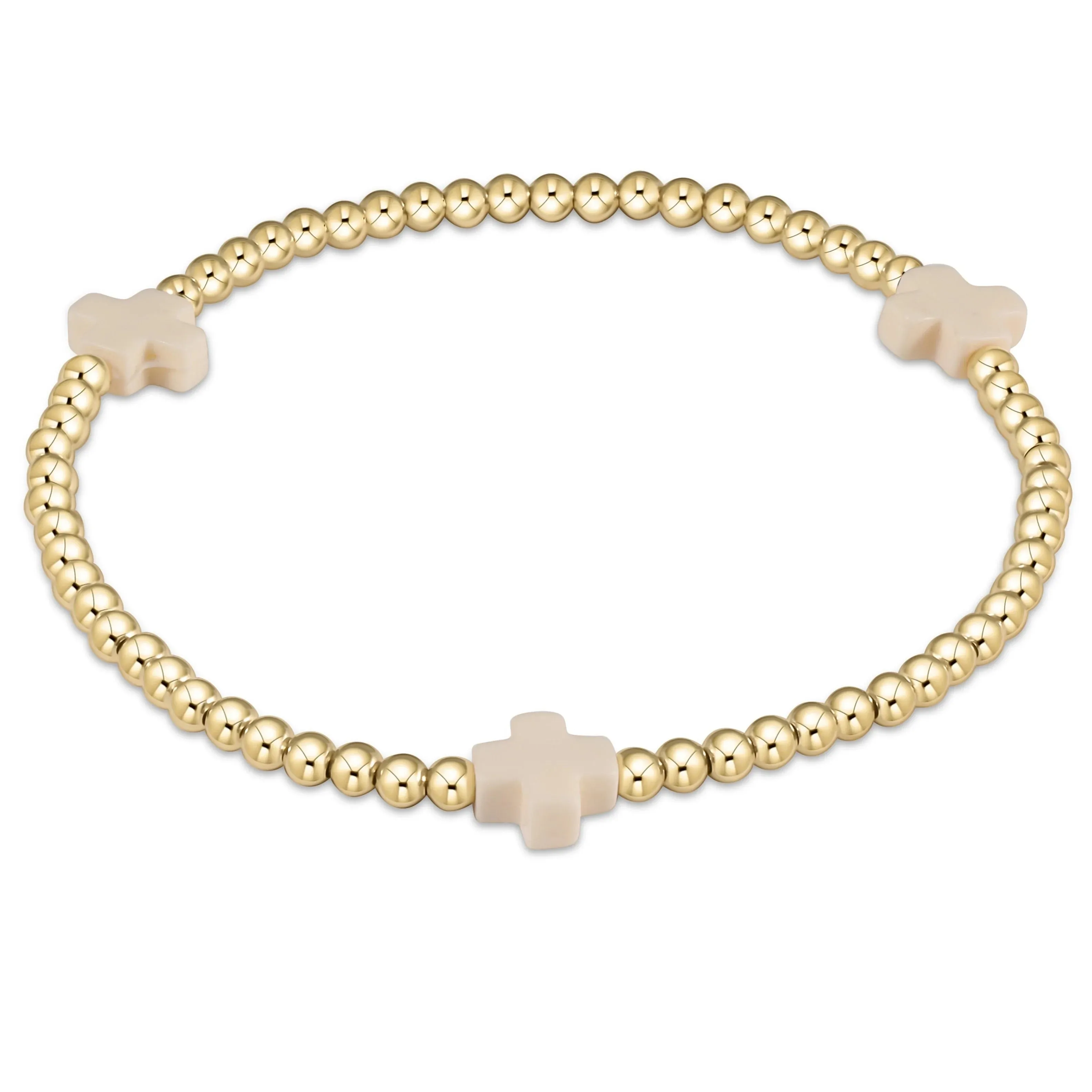 Signature Cross Bead Bracelet - Gold