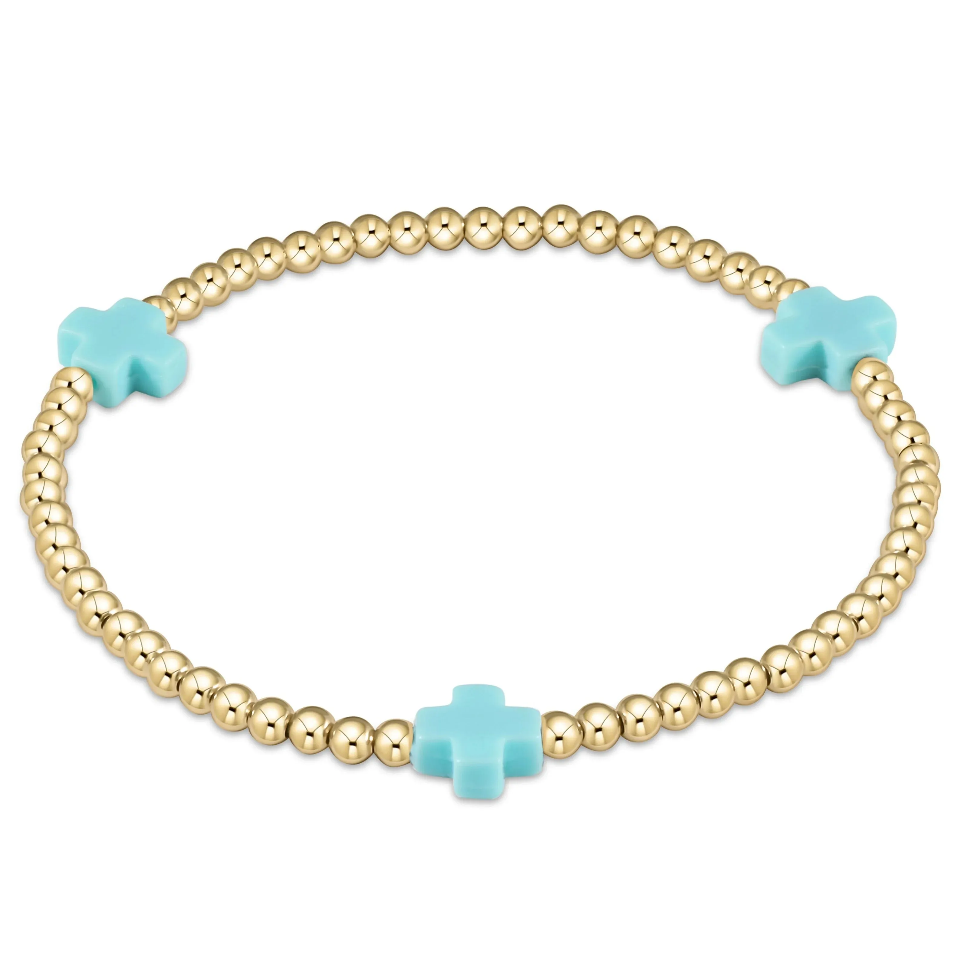 Signature Cross Bead Bracelet - Gold