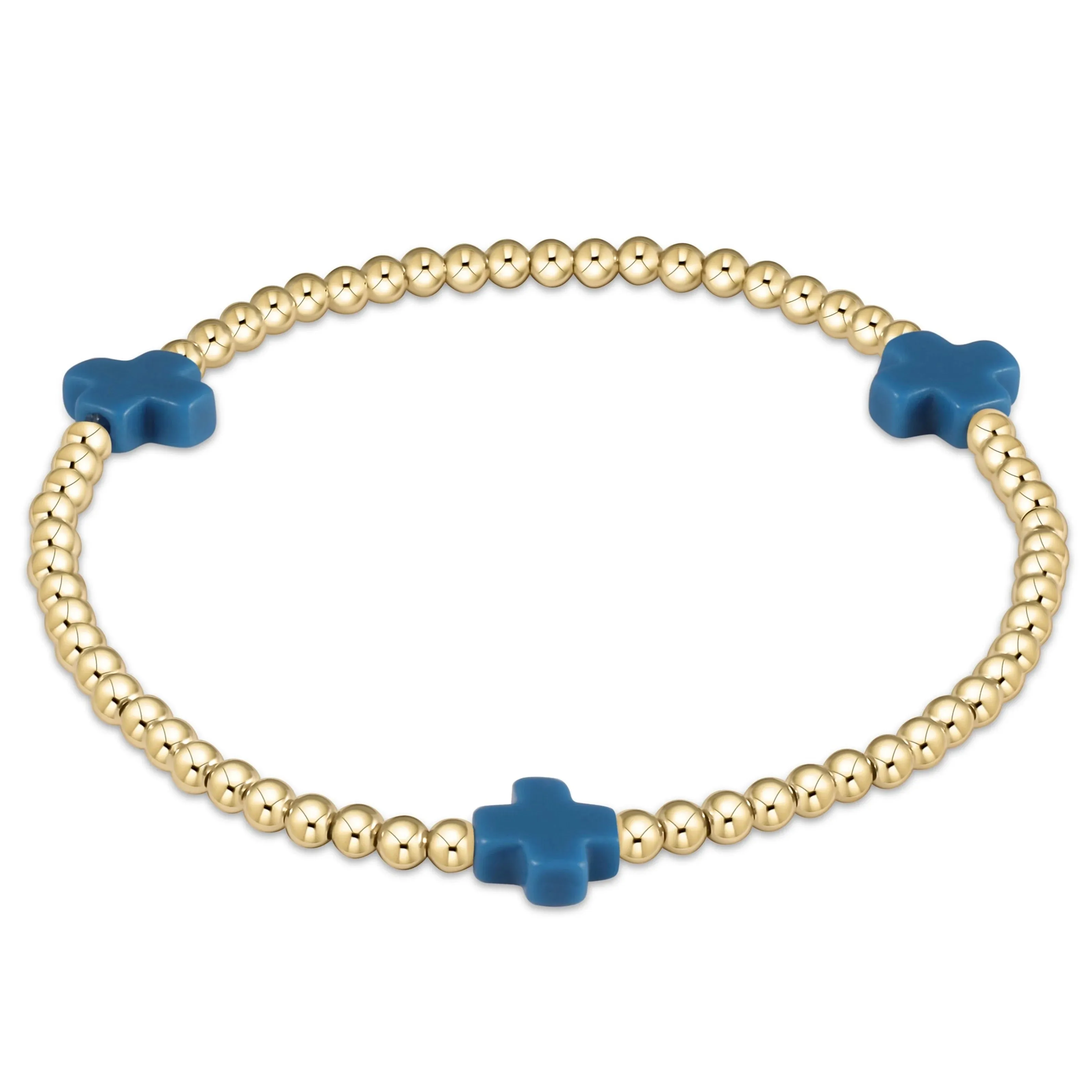 Signature Cross Bead Bracelet - Gold