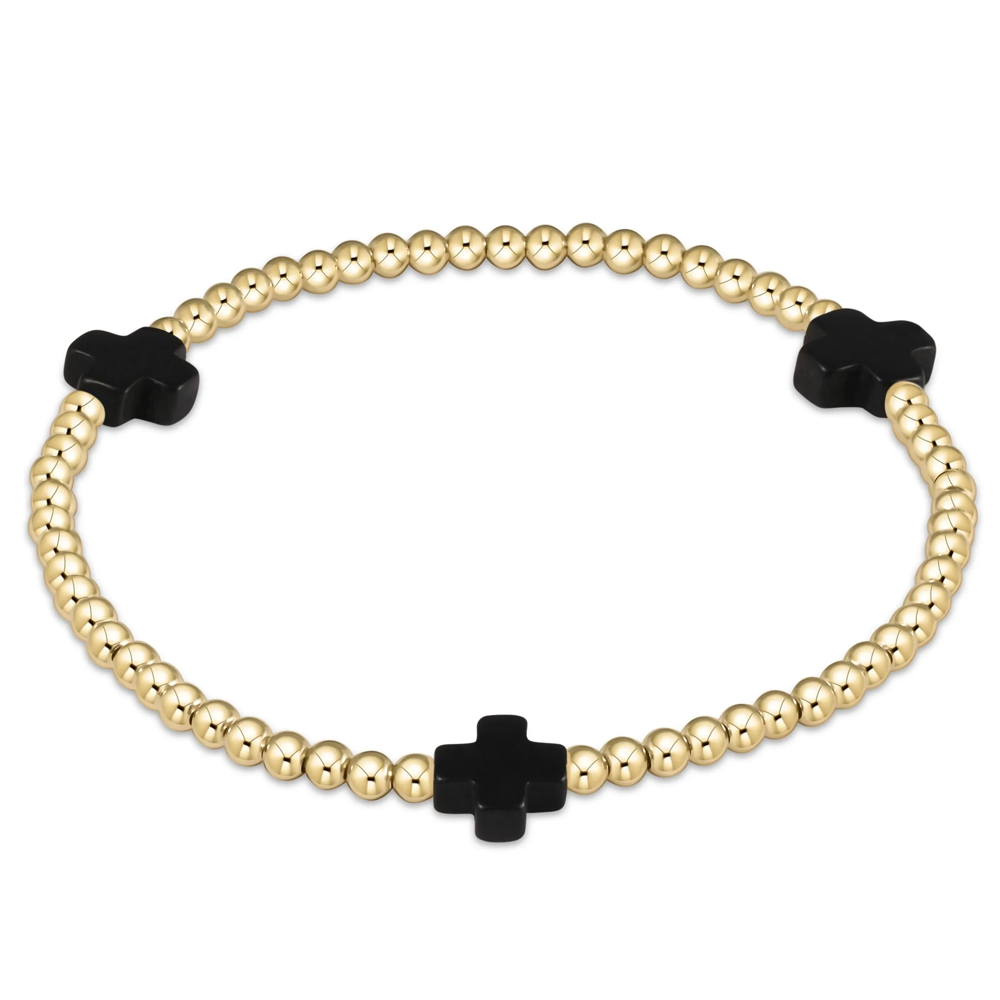 Signature Cross Bead Bracelet - Gold