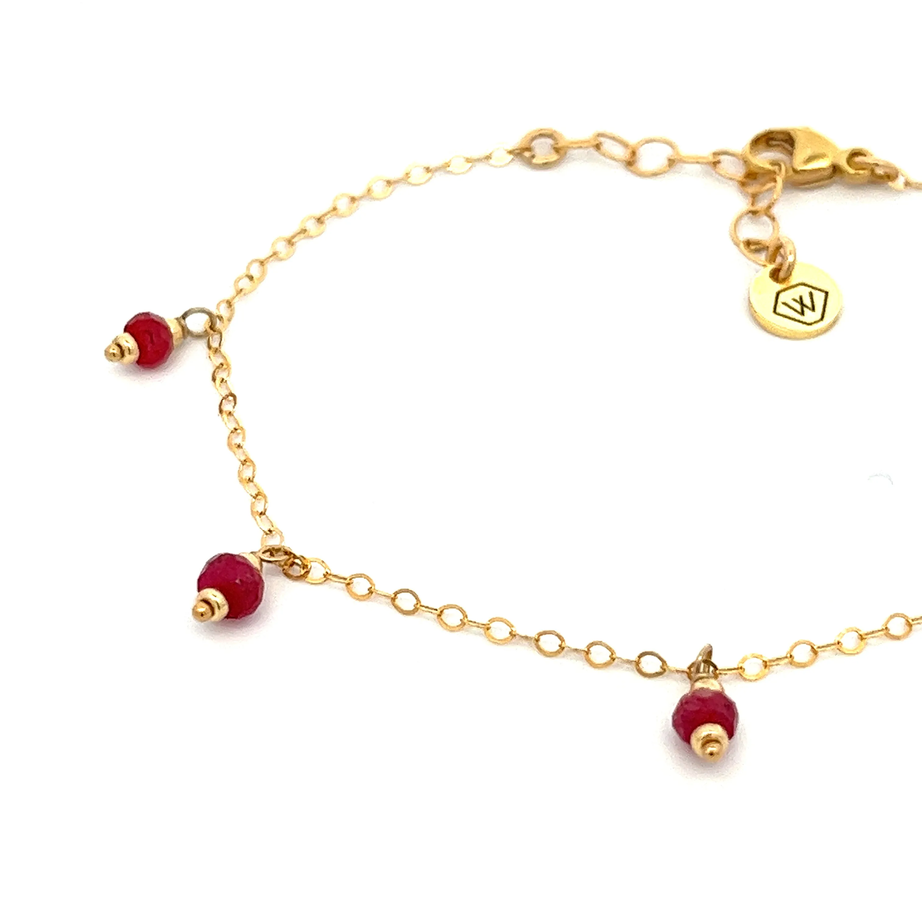 silk road - ruby dangle charm bracelet