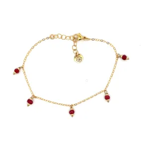 silk road - ruby dangle charm bracelet