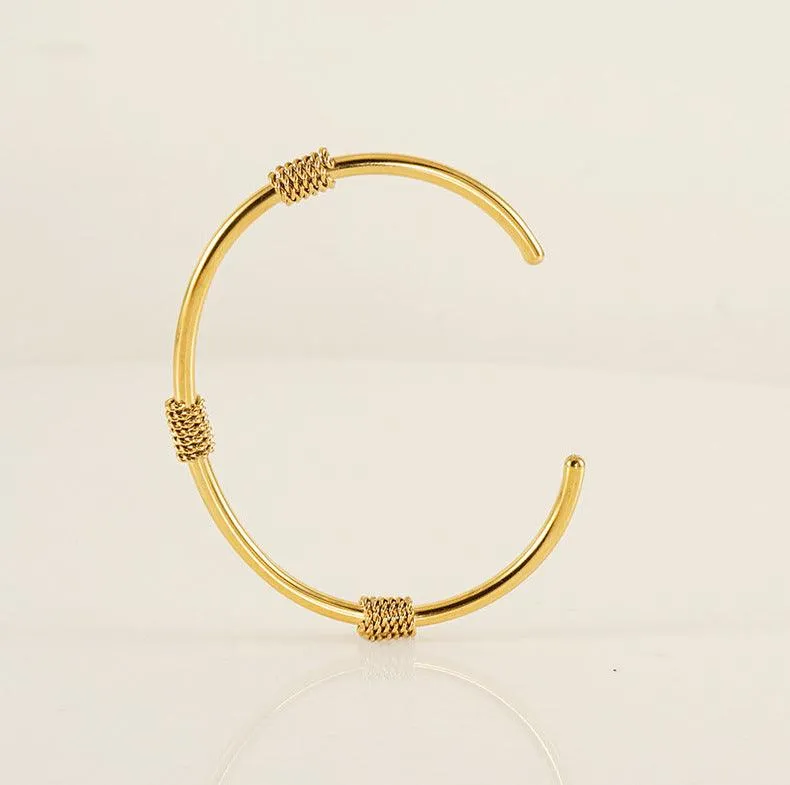 Sleek Gold-Filled Geometric Cuff Bracelet – Modern Minimalist Jewellery