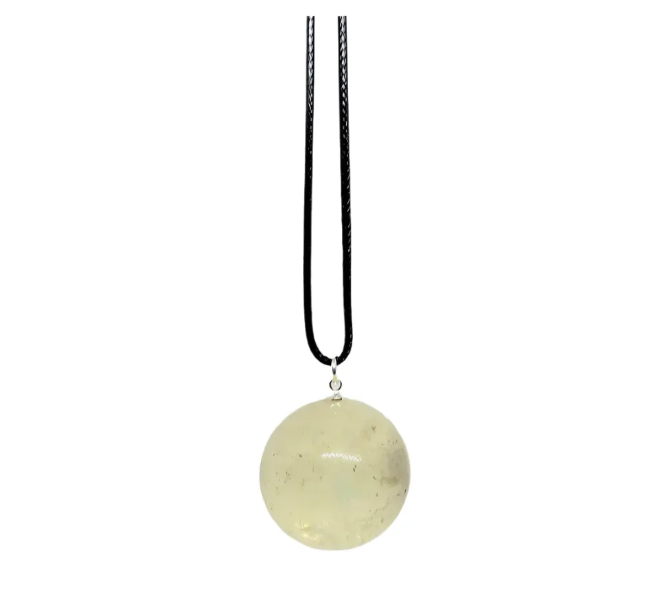 Smoky Citrine Crystal Sphere Pendant Necklace