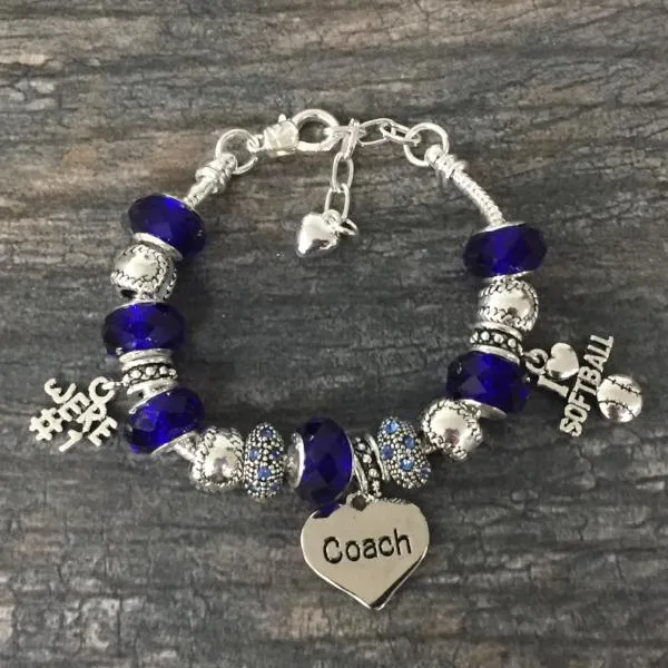 Softball Coach Pandora Style Bracelet