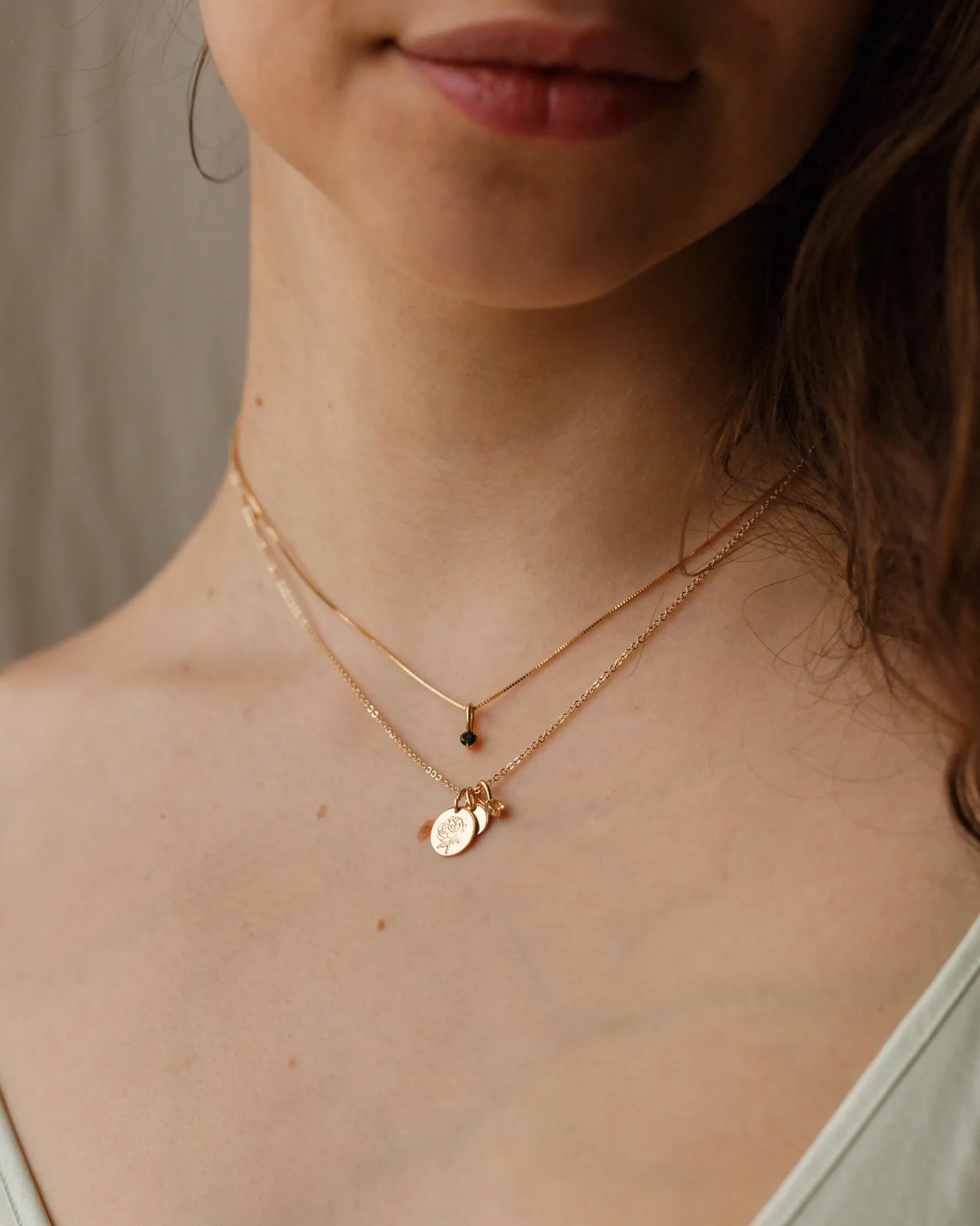 Solid Gold Aura Pendant Necklace