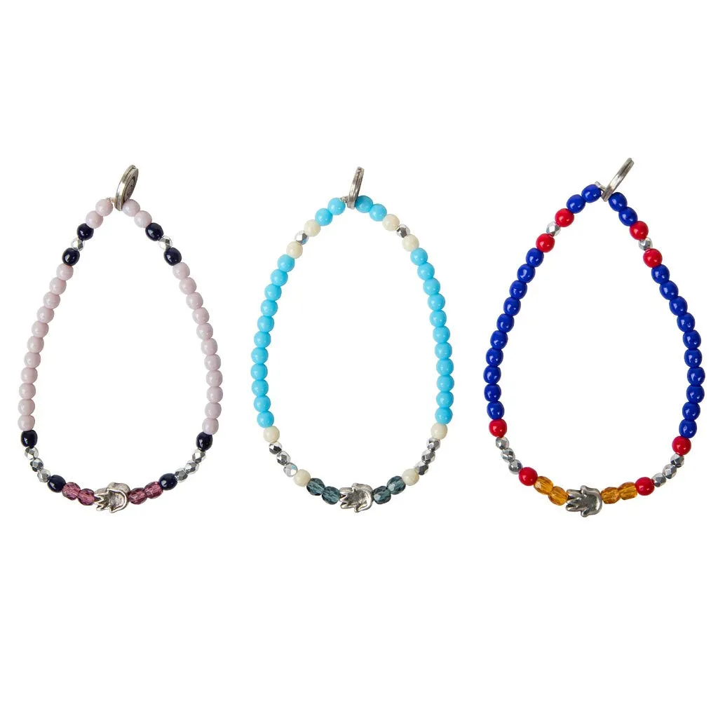 Solid Mini Hamsa Hand Charm Glass Bead Mix Bracelet