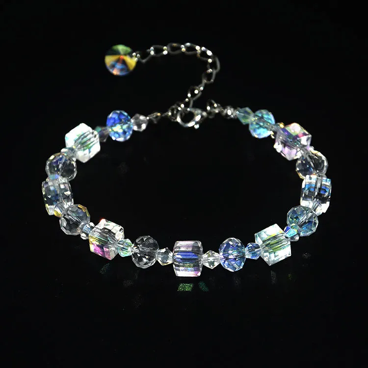 Square Crystal Bracelet Ring Exquisite Luxury Fashion Girlfriends' Bracelet Women