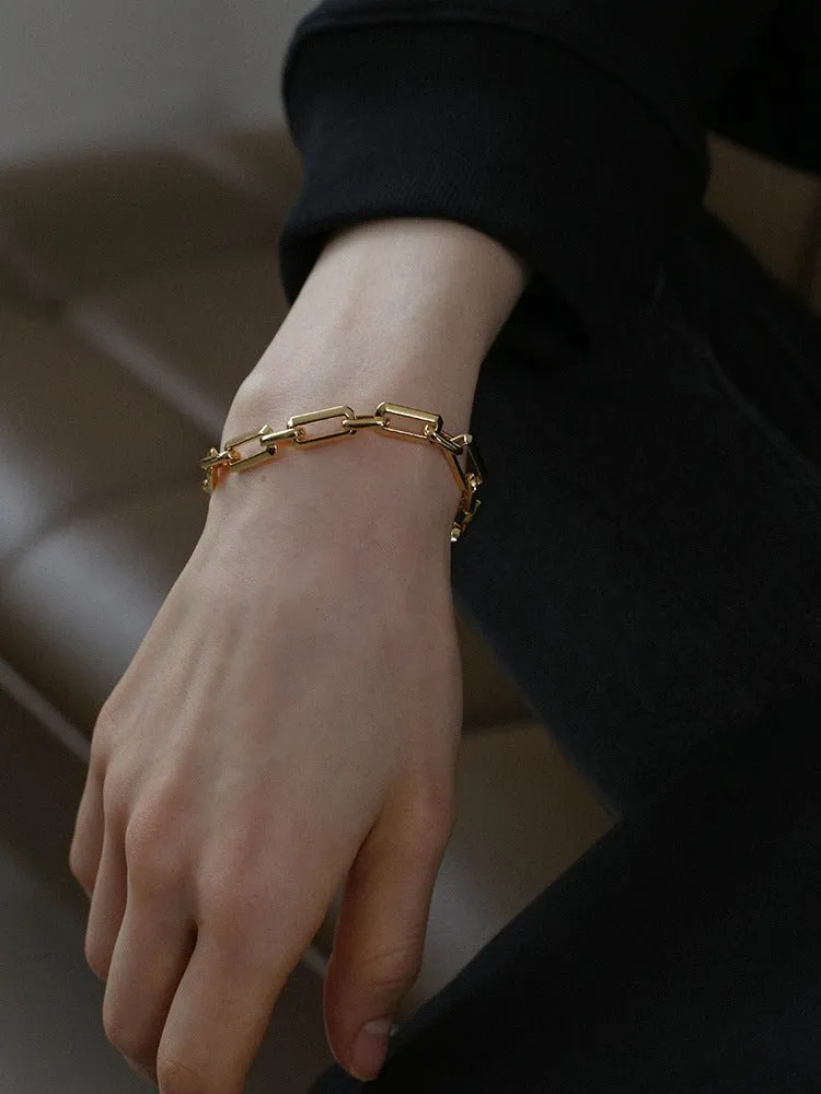 Square Splicing Chain Gold Bracelet