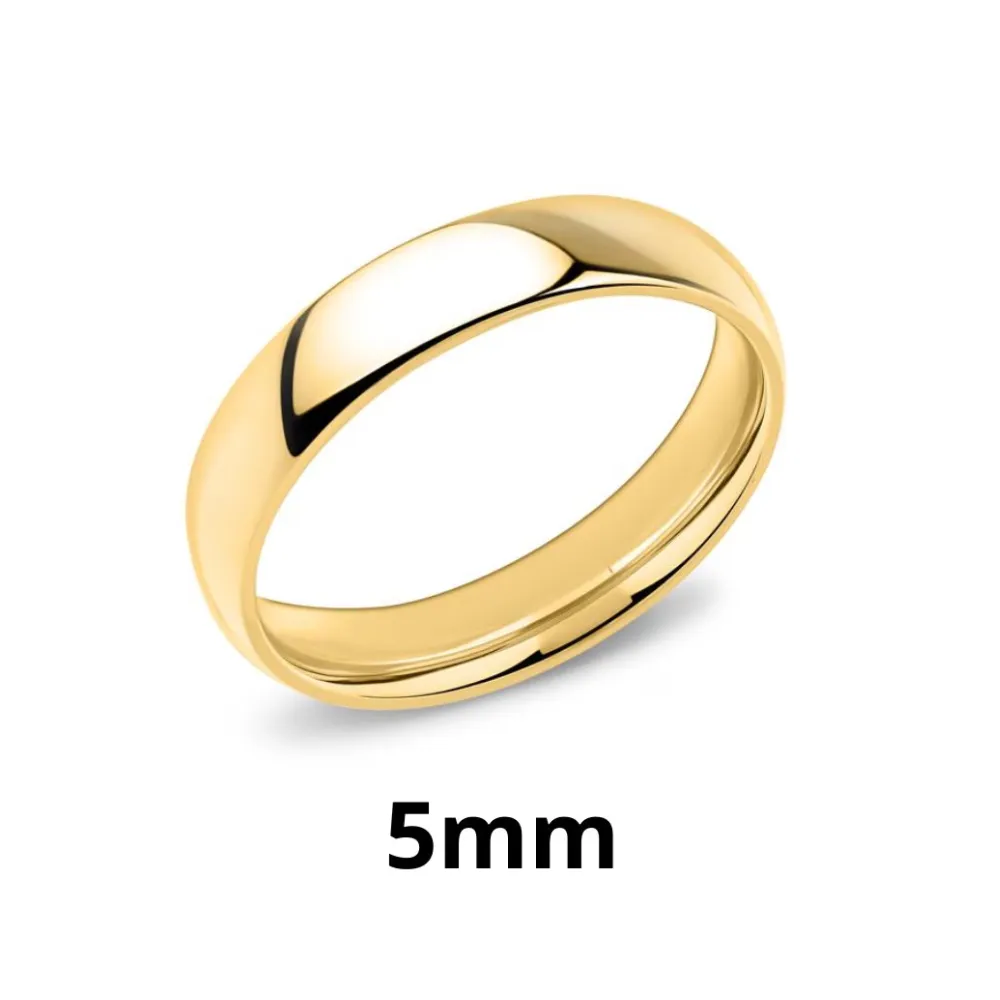 Stainless Steel Wedding Band Mens Womens Ring 5mm Anillos de Matrimonio Bodas